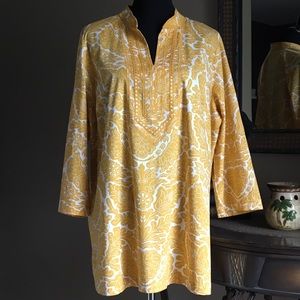 ISAAC MIZRAHI 3/4 SLEEVE SPRING WEIGHT TUNIC SZ XL